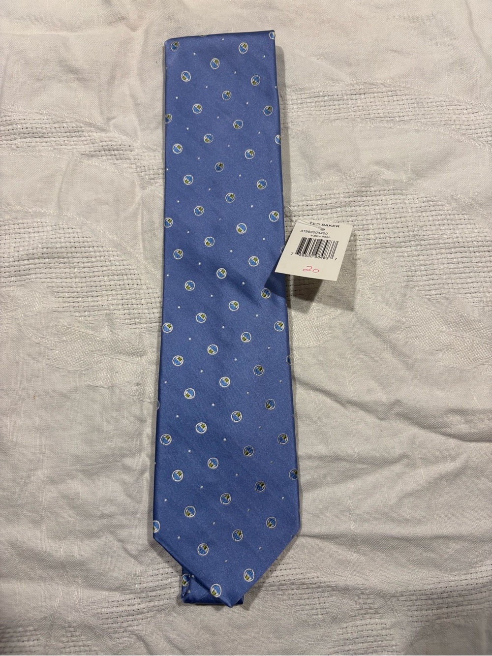 Ted Baker Periwinkle Blue Tie with Tiny Circular Motifs